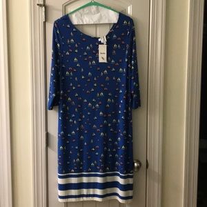 Blue sail boat dress from Dia & Co. Brand new